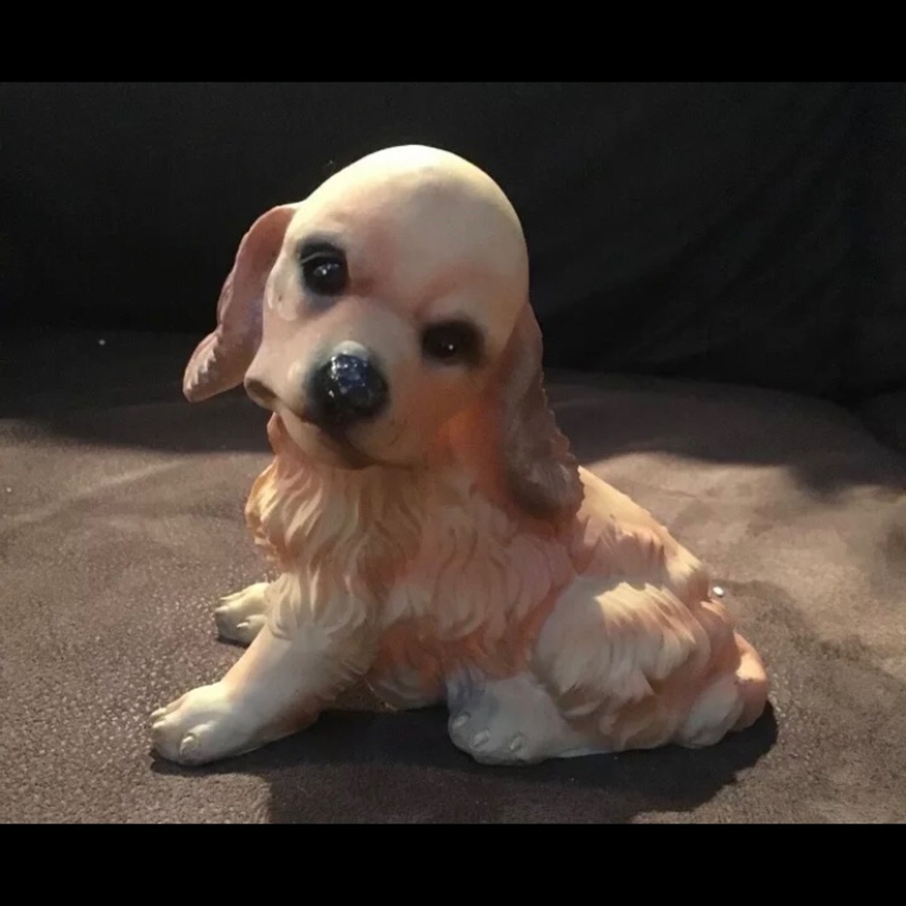Orange Puppy With Head Tilt Figurine